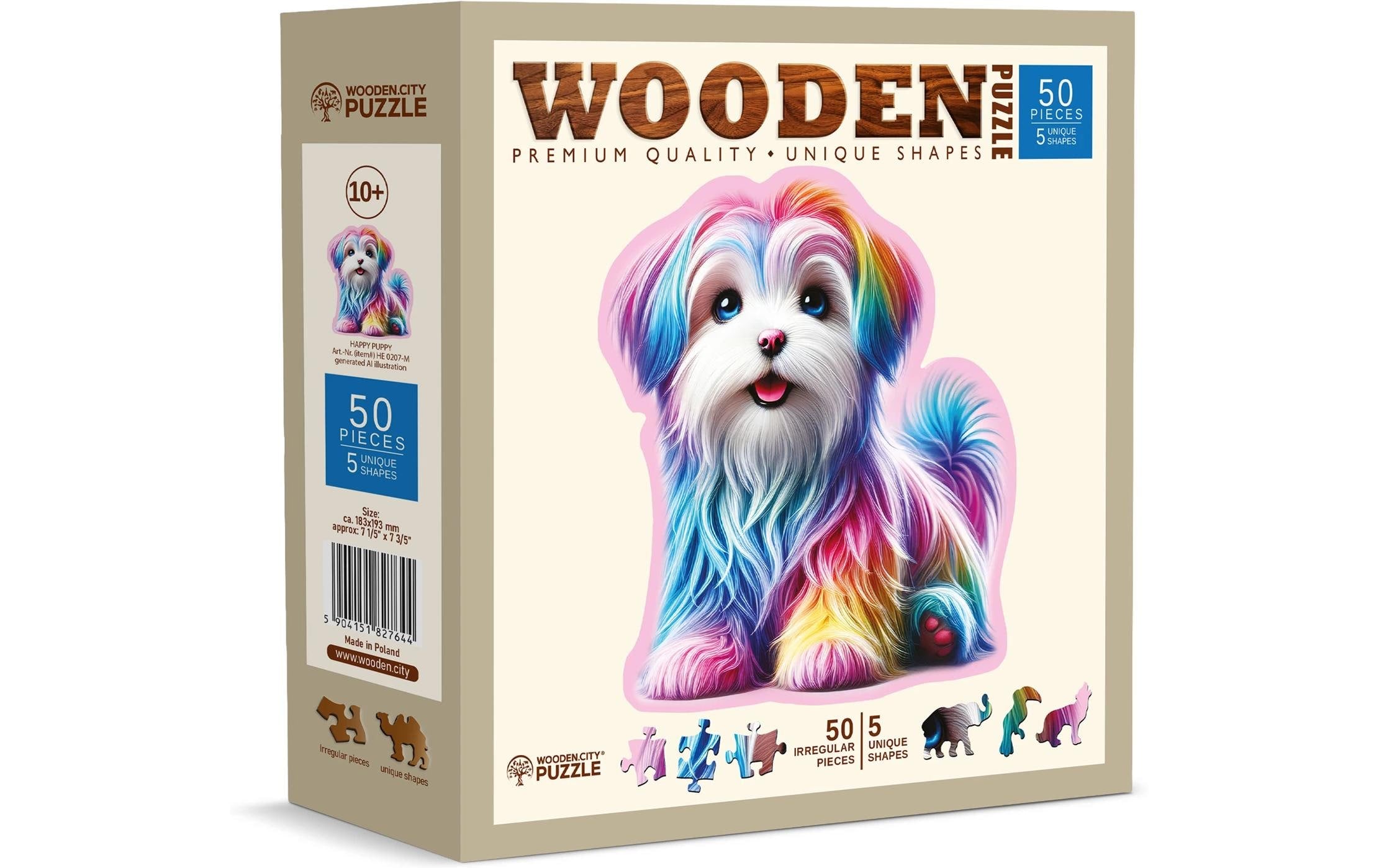 Puzzle Holz M Puzzle Happy Puppy
