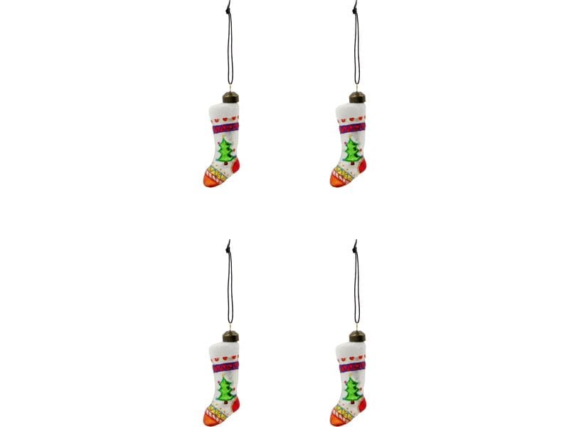 House Doctor | Weihnachtskugel Socken | 4er Set, 9.5x2.5 cm