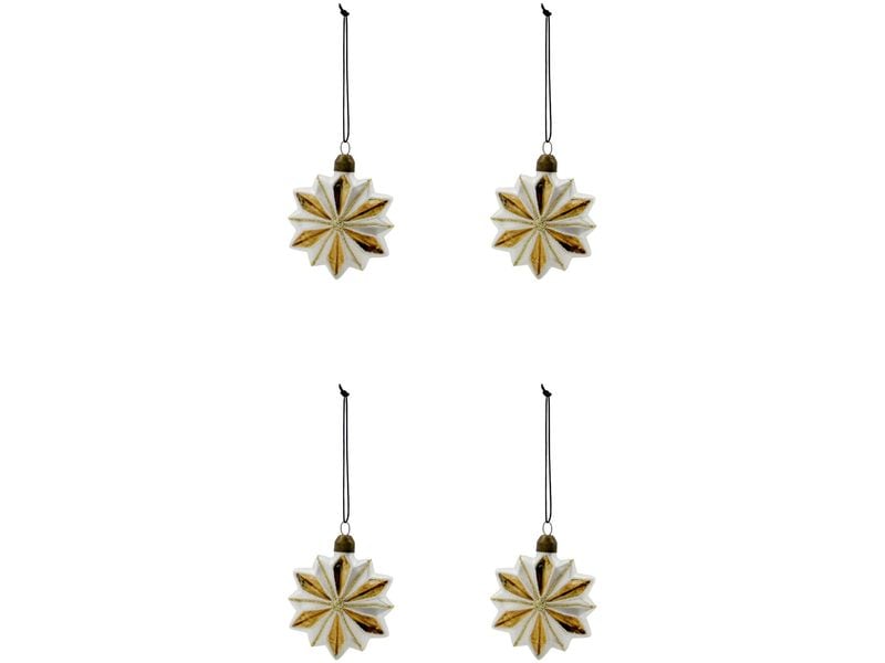 House Doctor | Weihnachtskugel Stella | 4er Set, 3x7.2 cm (HxD)