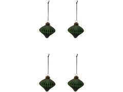 House Doctor | Weihnachtskugel Spin | 4er Set, D: 8 cm, Green