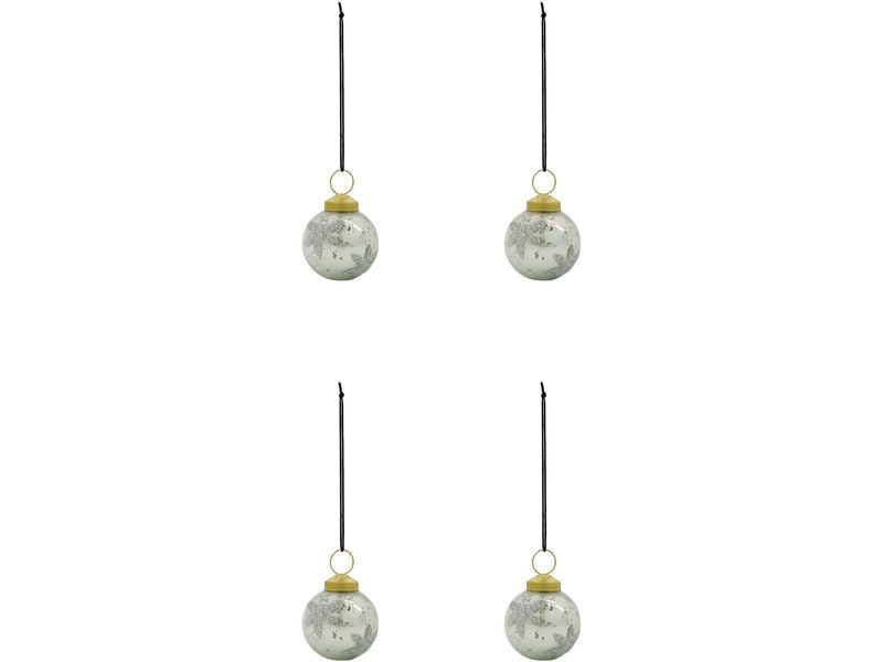 House Doctor | Weihnachtskugel Fiore | 4er Set, D: 6 cm