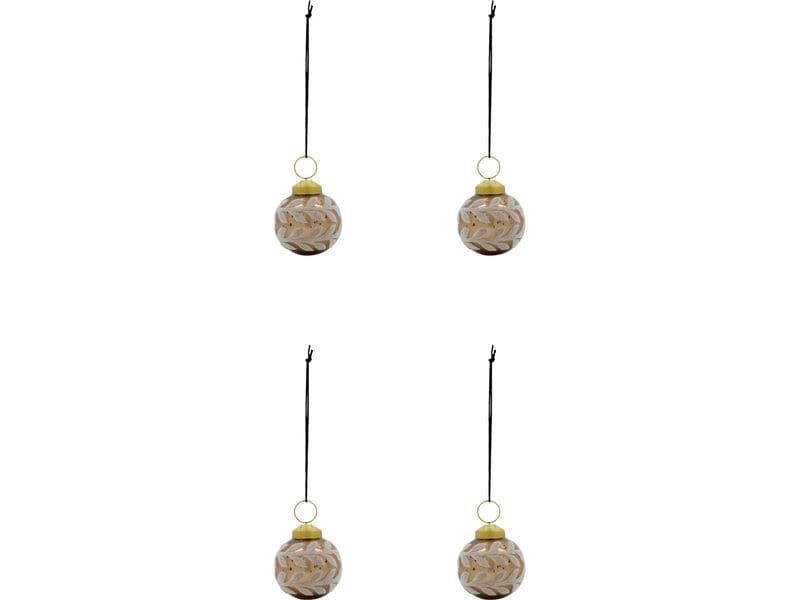 House Doctor | Weihnachtskugel Vellu | 4er Set, D: 6 cm, Sand