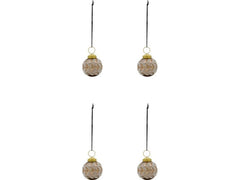 House Doctor | Weihnachtskugel Vellu | 4er Set, D: 6 cm, Sand