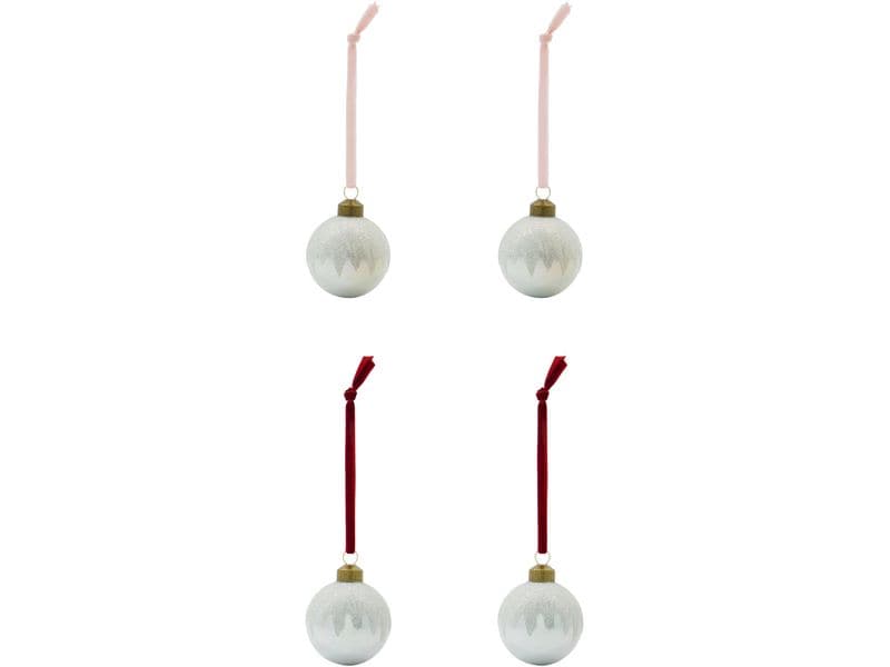 House Doctor | Weihnachtskugel Bano | 4er Set, D: 6 cm, Silber