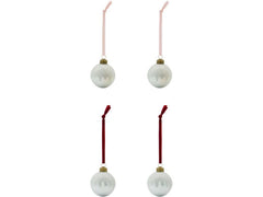 House Doctor | Weihnachtskugel Bano | 4er Set, D: 6 cm, Silber
