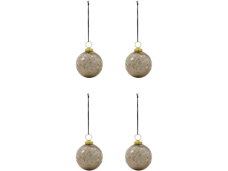 House Doctor | Weihnachtskugel Luto | 4er Set, Sand, D: 8 cm