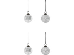 House Doctor | Weihnachtskugel Snowi | 4er Set, D: 7.5 cm