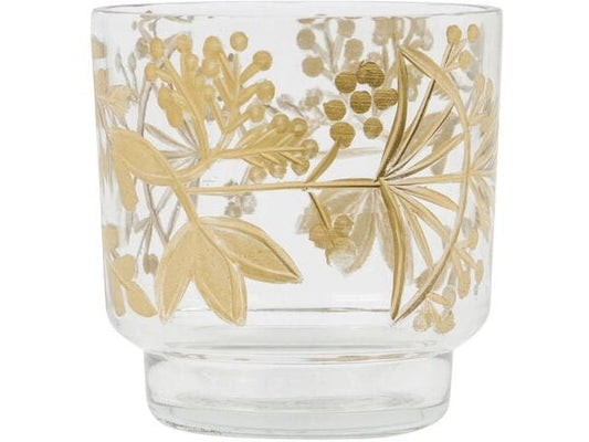 House Doctor | Windlicht Find, 7x7cm (HxD) | Glas, Gold-Transparent