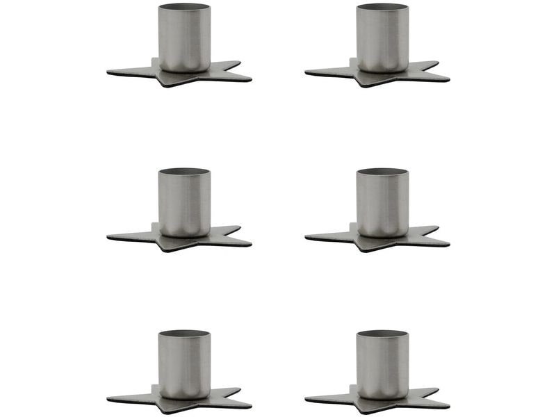 House Doctor | Kerzenhalter Stage 6er Set | Silber, 3x6 cm (HxD), Metall