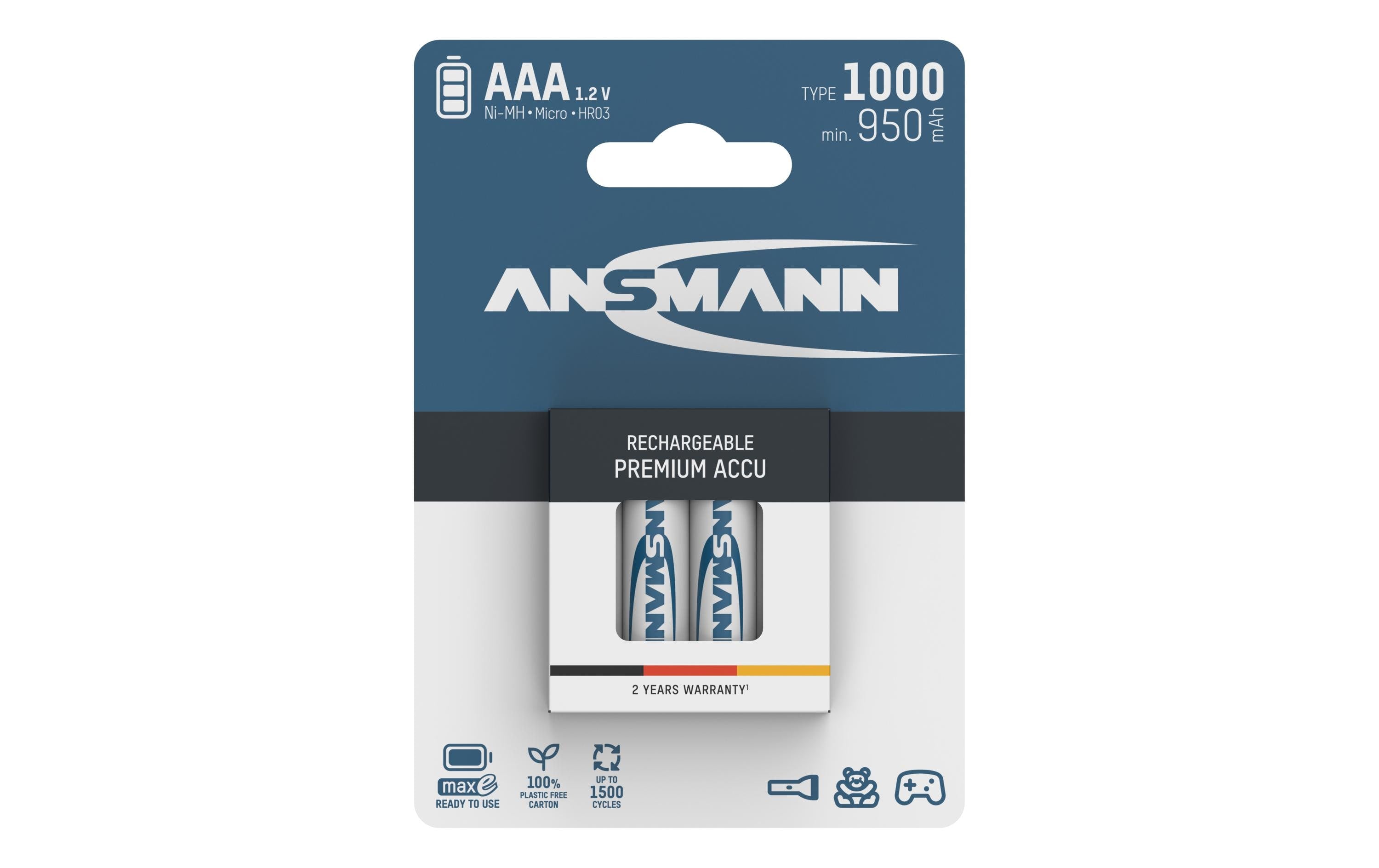 Ansmann Akku AAA NiMH Typ 1000 4er
