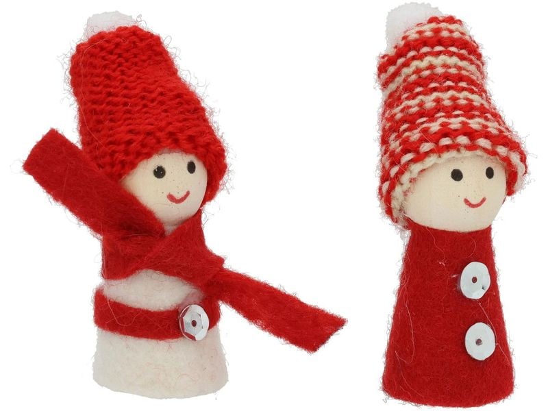 G. Wurm | G.Wurm Dekofiguren Kinder mit Mütze 4er | Grösse: (B/H/T) 2x7x2cm