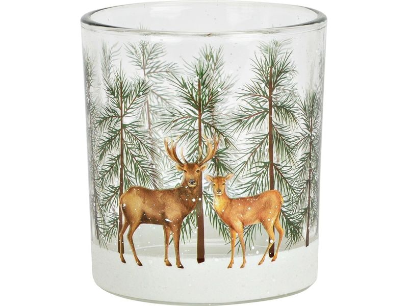 G. Wurm | G.Wurm Windlicht Winterwald Hische | Grösse: (B/H/T) 7x8x7cm
