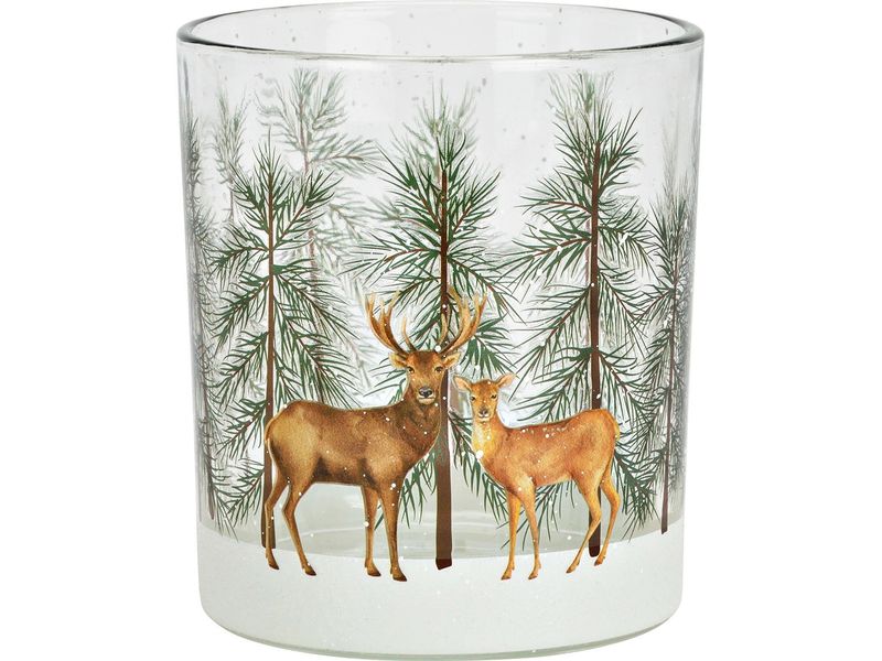 G. Wurm | G.Wurm Windlicht Winterwald Hische | Grösse: (B/H/T) 9x10x9cm