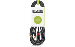 Bemero BAC2545-300BK 2x XLRm - 2x RCAm 3m