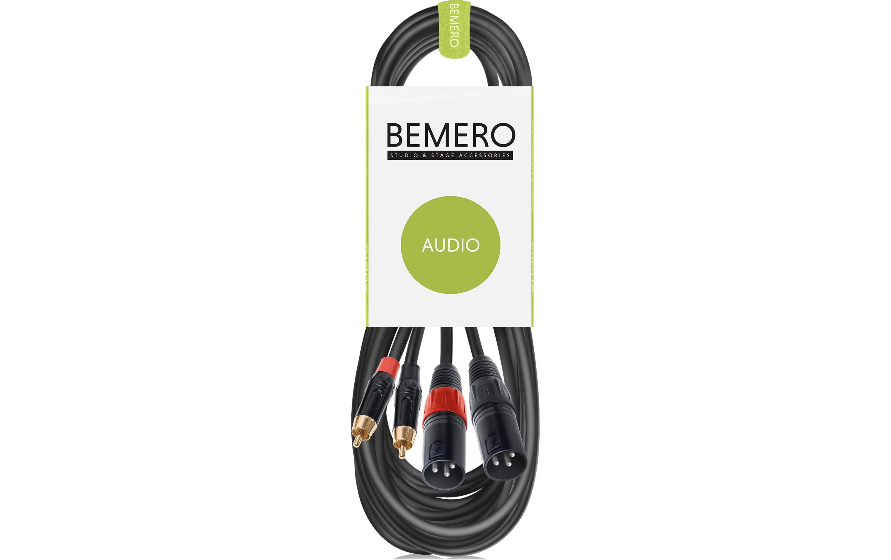 Bemero BAC2545-600BK 2x XLRm - 2x RCAm 6m
