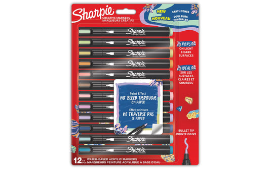 Sharpie | Kreativmarker Acryl | earth tones, bullet, 12er