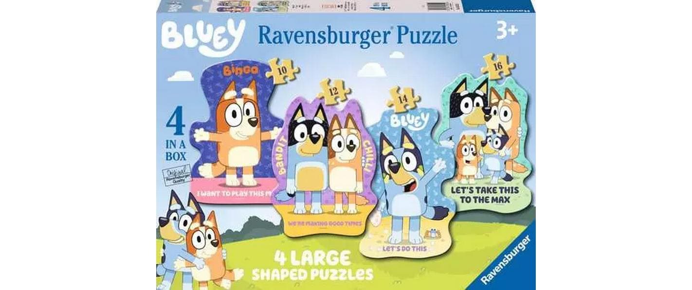 4 in a box Shaped Puzzle Bluey