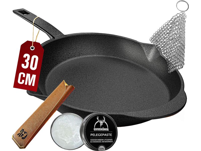 Gusskoenig | Bratpfanne 30 cm mit Ledergriff