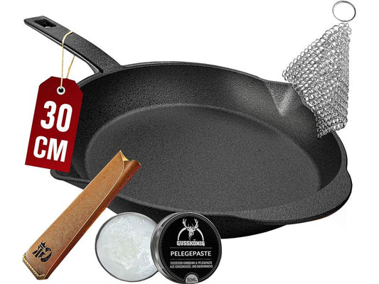 Gusskoenig | Bratpfanne 30 cm mit Ledergriff