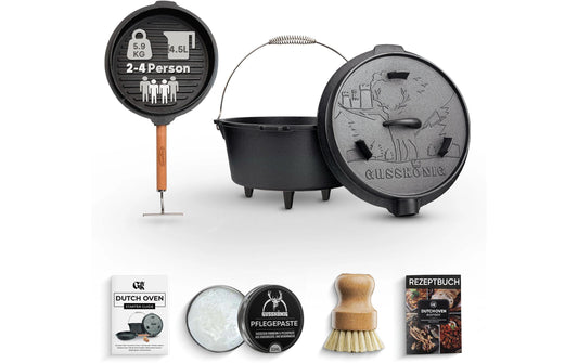 Gusskoenig | Dutch Oven Set 4,5L mit 2in1 Deckelheber