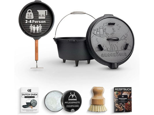 Gusskoenig | Dutch Oven Set 4,5L mit 2in1 Deckelheber