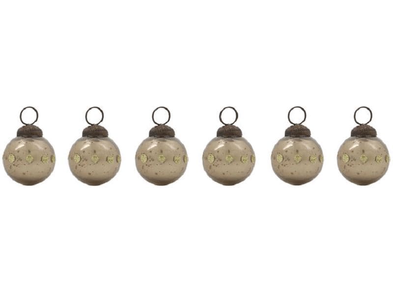 House Doctor | Weihnachtskugel Racco | 6er Set, D:3 cm, Champagne