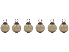 House Doctor | Weihnachtskugel Racco | 6er Set, D:3 cm, Champagne