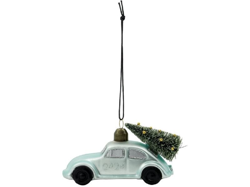 House Doctor | Weihnachtskugel Auto | Blau, 10.5x4.5x5 cm (LxBxH)