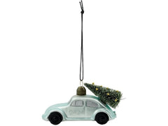 House Doctor | Weihnachtskugel Auto | Blau, 10.5x4.5x5 cm (LxBxH)
