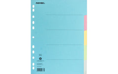 NOVOOO Kartonregister bunt A4, 5-teilig
