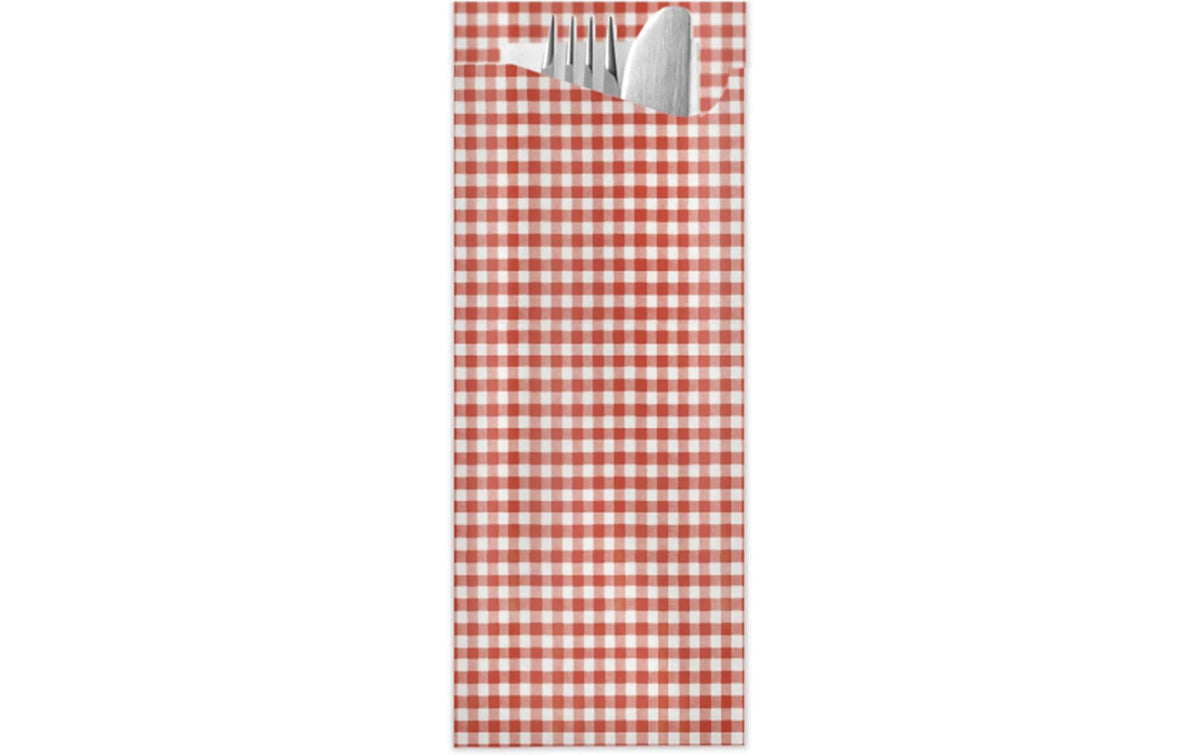Pochetta Besteckset 100 Stk., Rot-Weiss