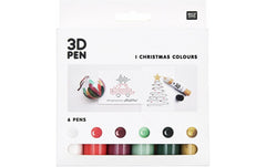 Rico Design | Rico 3D Pen | 6x27ml, Herbst-Weihnachtsfarben