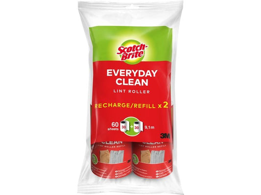 Scotch-Brite | 3M Scotch-Brite Kleiderroller Ersatzroller | für Kleidung, Möbel, 2 Ersatzrollen à 30 Bl