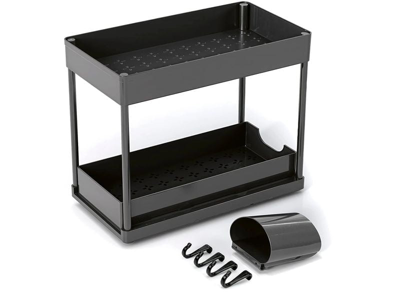 EASYmaxx | Schrank Organizer Schwarz | Schrank Organiser mit Schublade