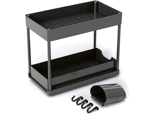EASYmaxx | Schrank Organizer Schwarz | Schrank Organiser mit Schublade