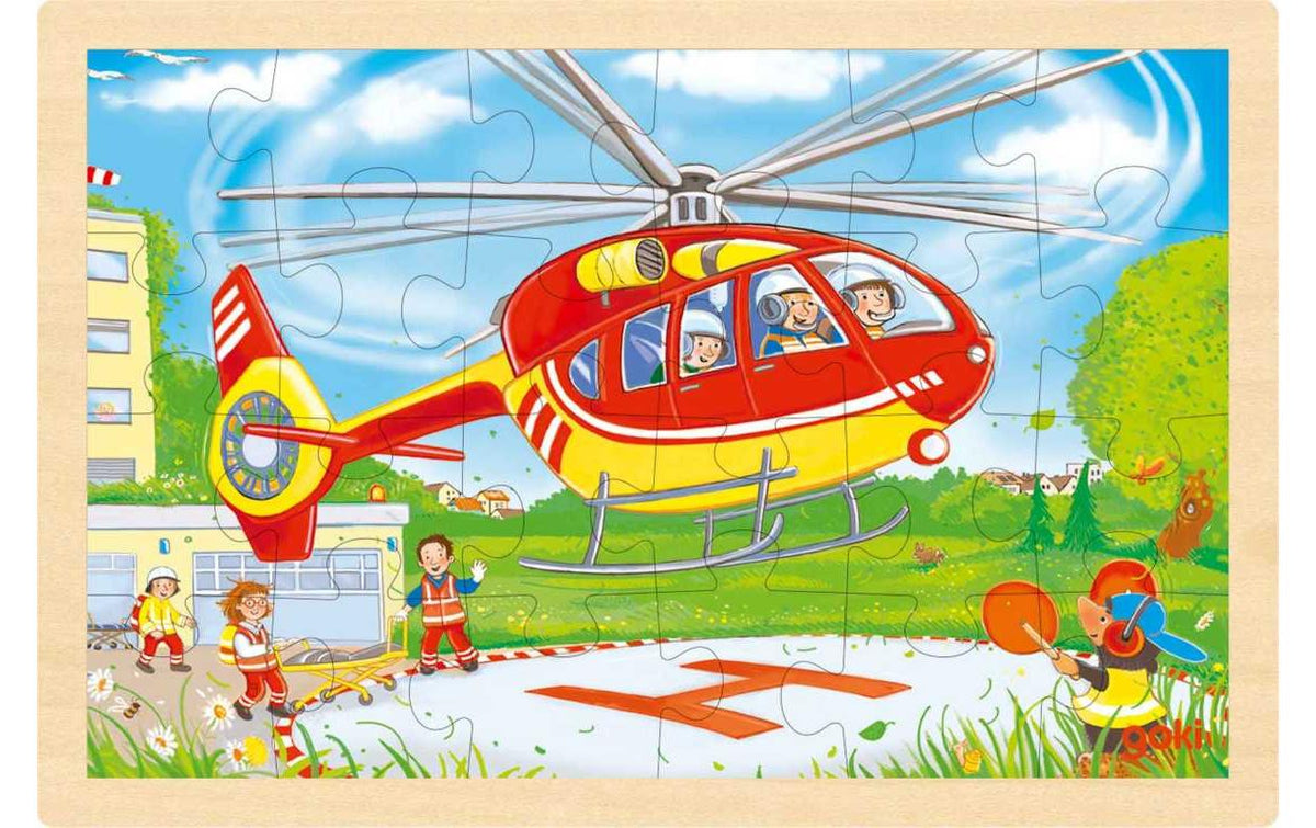 Einlegepuzzle Hubschrauber Feuerwehr