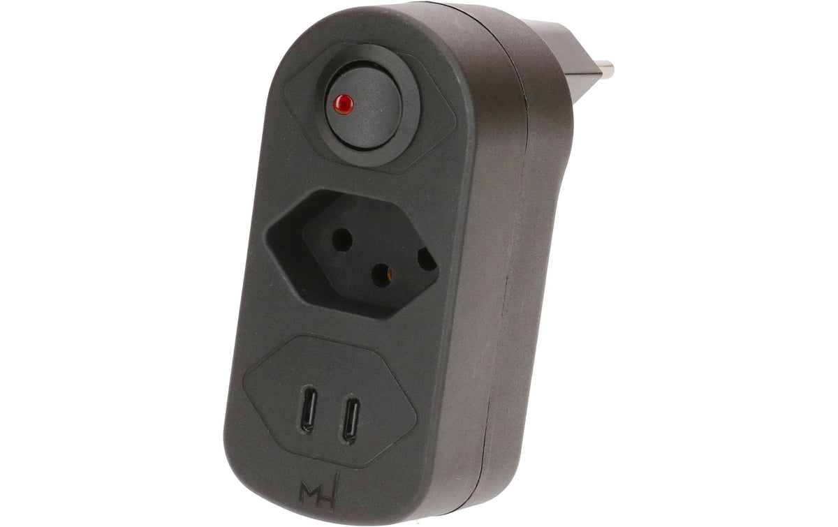 Abzweigstecker ADAPT 1x Typ 13 USB-C/C