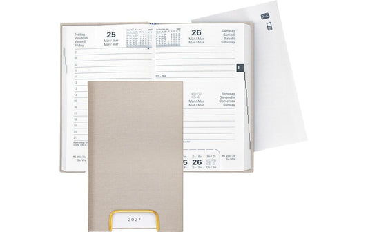 Biella | Geschäftsagenda Disponent 2027 | beige, 1T/1S, 10,1 x 16 cm