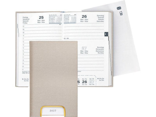 Biella | Geschäftsagenda Disponent 2027 | beige, 1T/1S, 10,1 x 16 cm