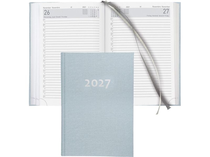 Biella | Geschäftsagenda 2027 Execut. h-blau | 14.5 x 20.5 cm, 420 Seiten, 1 Tag pro S.