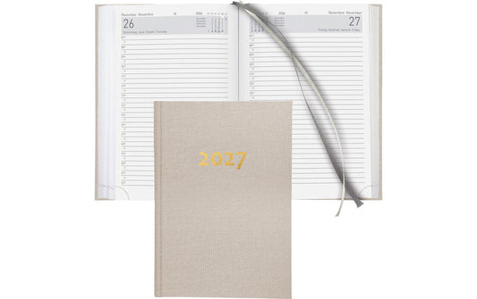 Biella | Geschäftsagenda 2027 Execut. beige | 14.5 x 20.5 cm, 420 Seiten, 1 Tag pro S.