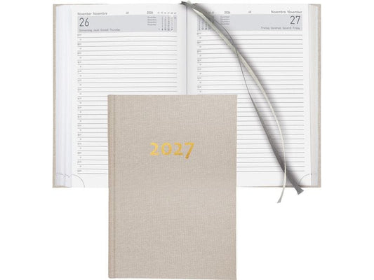 Biella | Geschäftsagenda 2027 Execut. beige | 14.5 x 20.5 cm, 420 Seiten, 1 Tag pro S.