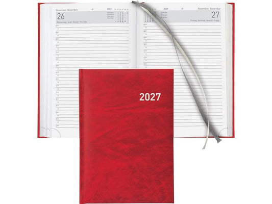 Biella | Geschäftsagenda 2027 Executive rot | 14.5 x 20.5 cm, 420 Seiten, 1 Tag pro S.