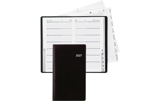 Biella | Taschenagenda 2027 Bern schwarz | 8.7 x 15.3 cm, 1 Woche/2Seiten