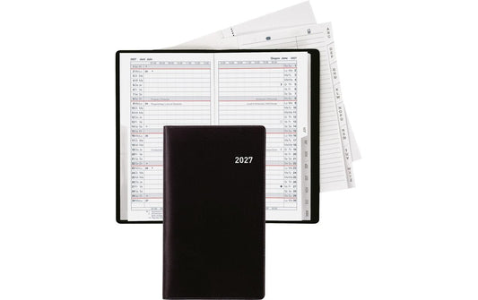 Biella | Taschenagenda 2027 Luzern Schwarz | 8.7 x 15.3 cm, 40 Seiten, 1 Mo auf 2 Seit