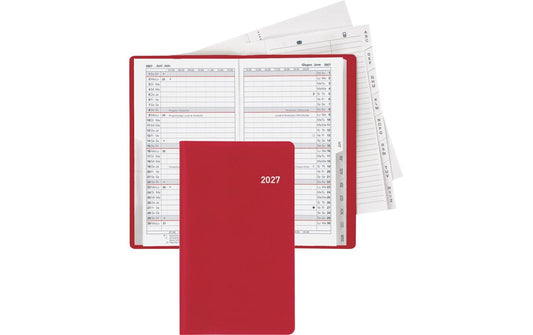 Biella | Taschenagenda 2027 Luzern Weinrot | 8.7 x 15.3 cm, 40 Seiten, 1 Mo auf 2 Seit