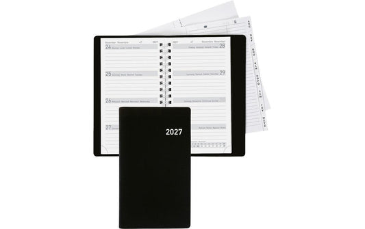 Biella | Tagesagenda Bruxelles 2027 | schwarz, 1W/2S, 8,5 x 15,3 cm, FSC