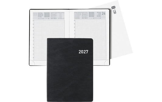 Biella | Taschenagenda Technikus 2027 | schwarz, 1T/1S, 10,1 x 14,2 cm
