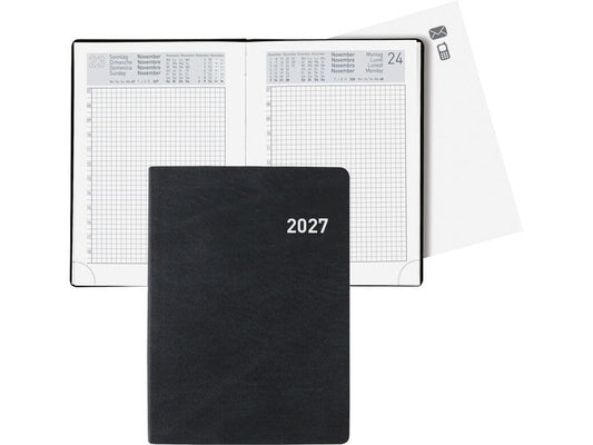 Biella | Taschenagenda Technikus 2027 | schwarz, 1T/1S, 10,1 x 14,2 cm