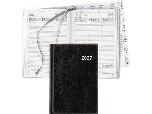 Biella | Geschäftsagenda Terminia PVC 2027 | schwarz, 1W/2S, 14,5 x 20,5 cm